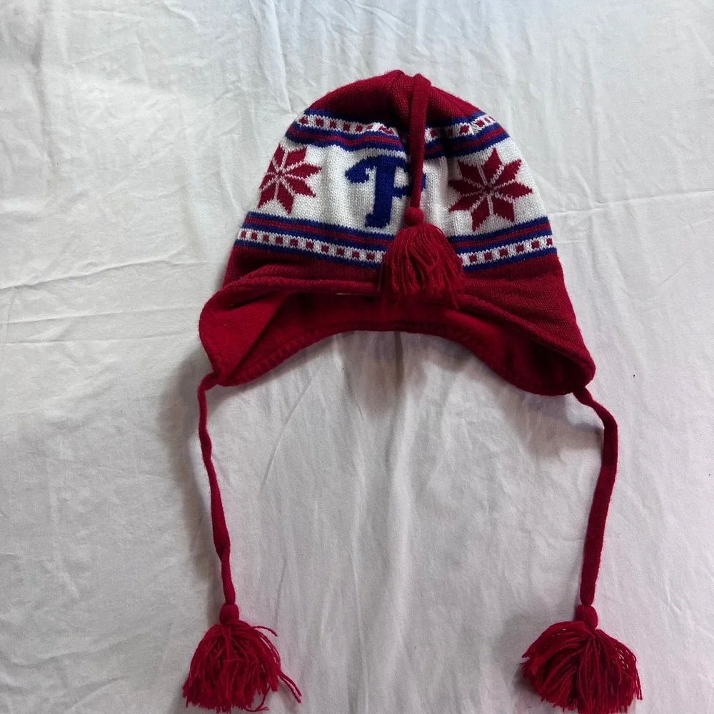 47 Brand Philadelphia Phillies Youth Trapper Hat Red White Blue Snowflake Beanie